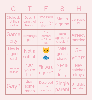Catfishin Bingo Card