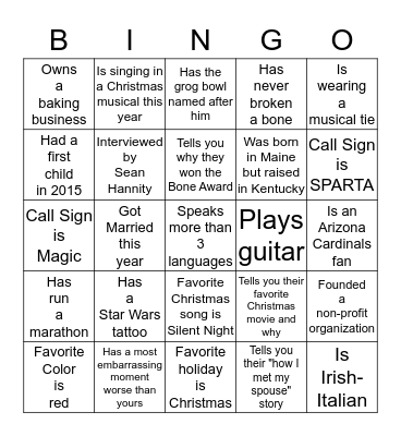 ................12RS HOLIDAY PARTY 2015................                                                                                                                                                                     To Win: Get initials in all squar Bingo Card