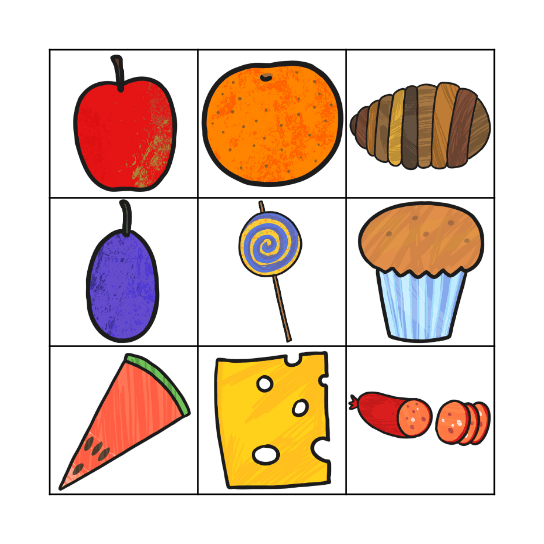 The Very Hungry Caterpillar Bingo Card