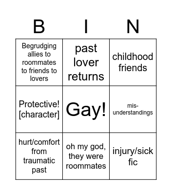 Buddy Daddies Fic Trope Bingo Card
