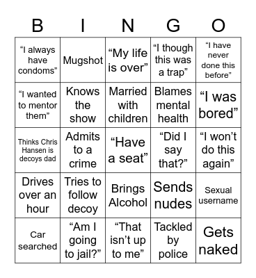 TCAP Bingo Card