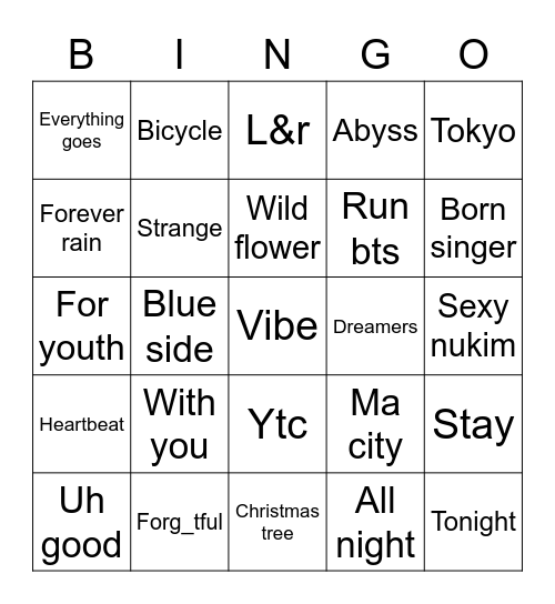 Y00ngispringles Bingo Card