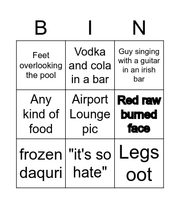 David Heron's Holiday Snapchats Bingo Card