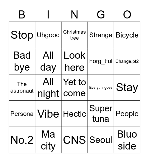 @jeonikkh Bingo Card