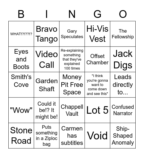 The Curse of Oak Island Bingo Card