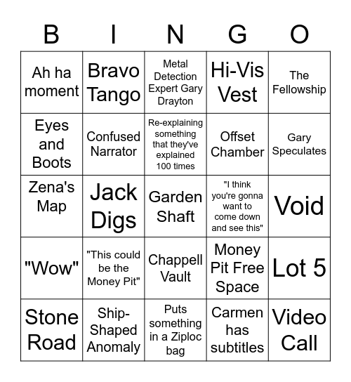 The Curse of Oak Island Bingo Card