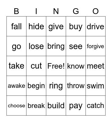 PRESENT PERFECT Bingo Card
