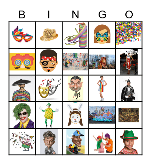 Carnaval Bingo Card