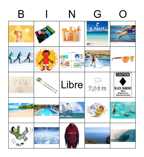 La mer et la montagne Bingo Card