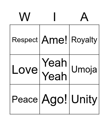 Winning In America Bingo Card