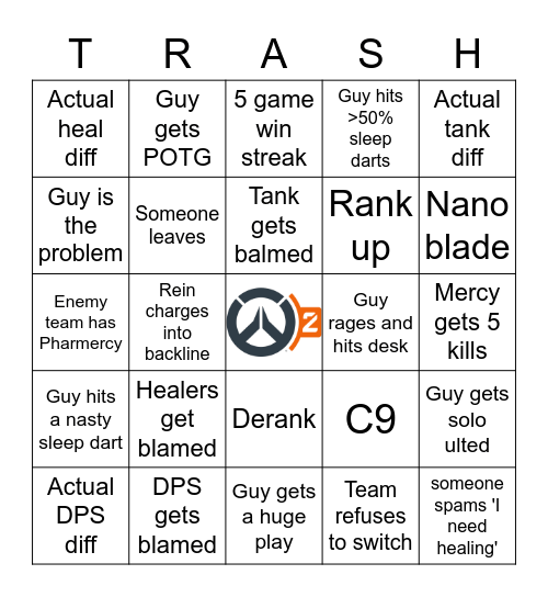 Guys Overwatch Bingo Card