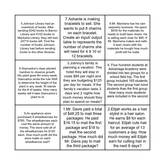 Unit 5 Tic-Tac-Toe (Each is worth 1 Point on the Test!) Bingo Card