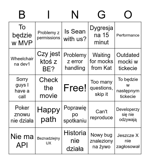 :B:ingo Bingo Card