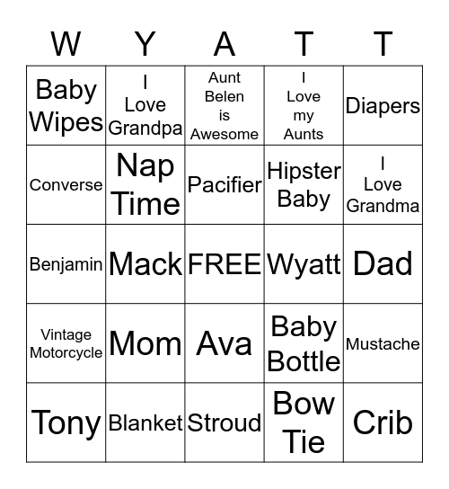 BABY BINGO Card