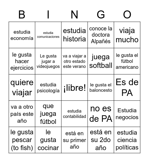 Mis colegas Bingo Card