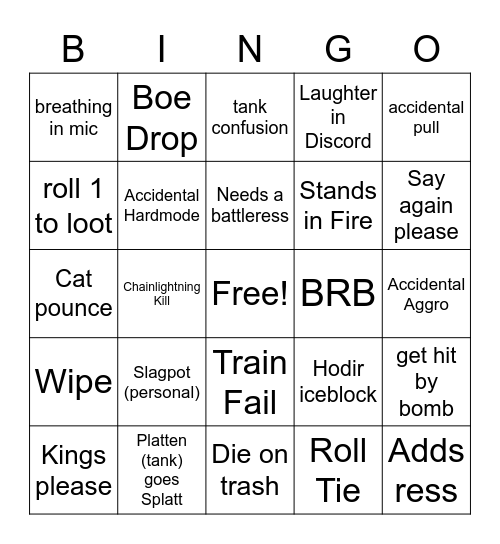 Ulduar Bingo Card