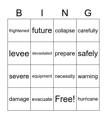 Unit 3 Bingo Card