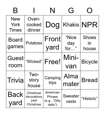 Gringo Bingo Card