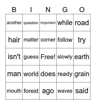 Bingo -3 Bingo Card