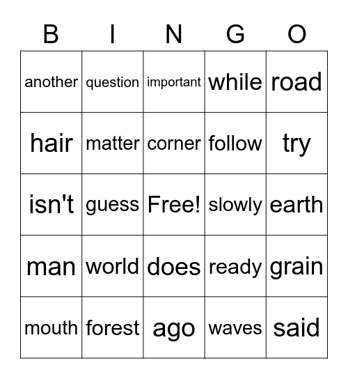 Bingo -3 Bingo Card