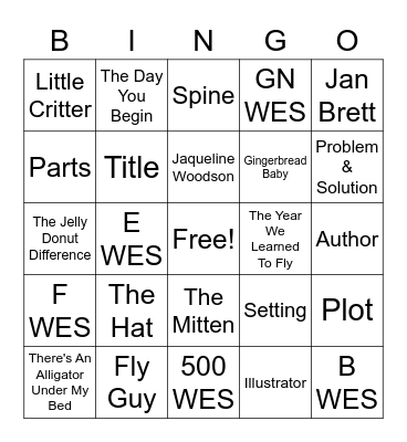 2nd Grade Bingo Card