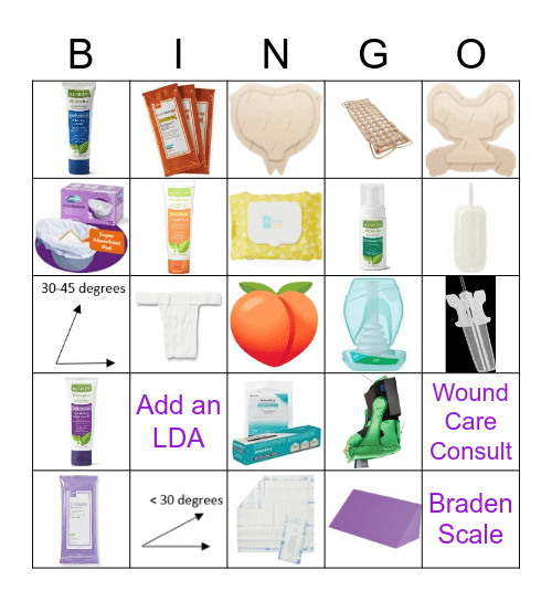 Wound Care Bingo Card