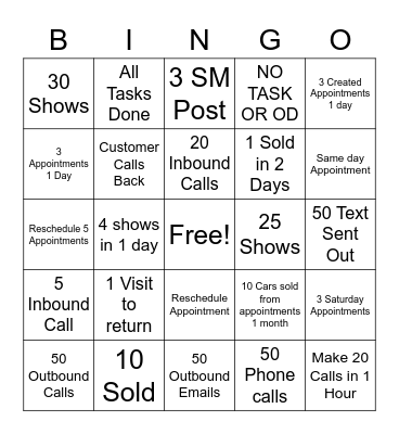 BDC BINGO Card