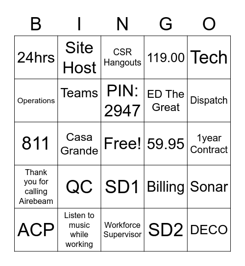 Bingo Card