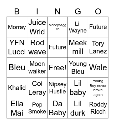Musical  Bingo Card