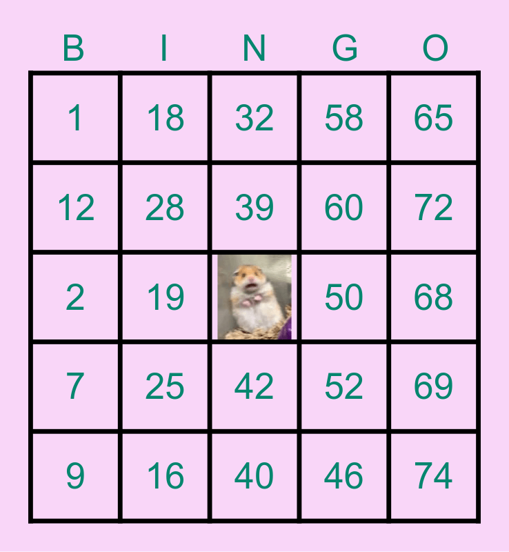 Bingo Bango Bingo Card