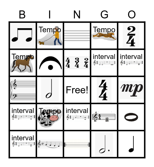 Piano Chapter 4 Review Bingo Card