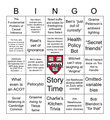 HP 2023 Winter Extravaganza Bingo Card