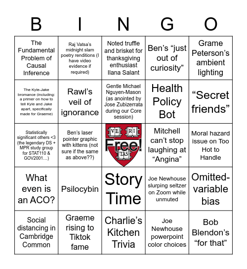 HP 2023 Winter Extravaganza Bingo Card