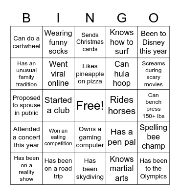 Team BINGO Card