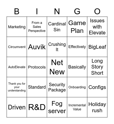 ECS Bingo 2 Bingo Card