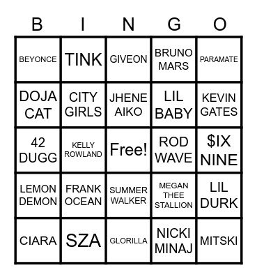 COTTAGE A GIRLS BINGO Card