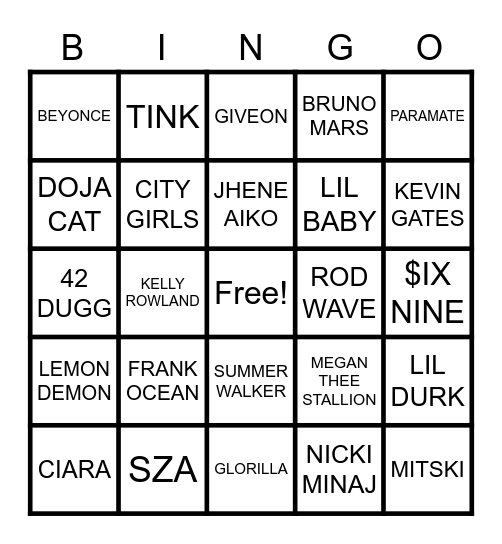 COTTAGE A GIRLS BINGO Card
