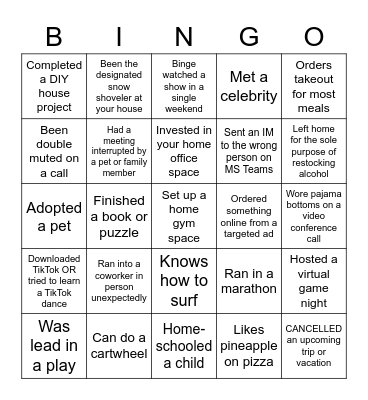 Functional Area LT Edition Bingo Card