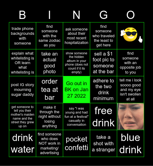 sugar daddy bingo Card