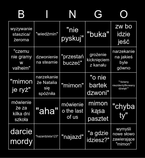 CO POWIE I ZROBI DZIŚ KAROL Bingo Card