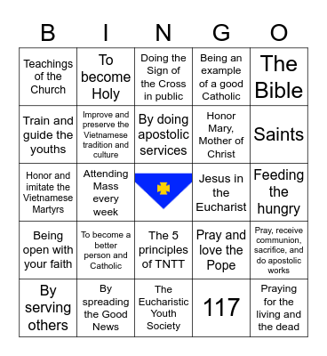 Purpose and Principles of TNTT Bingo Card