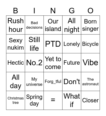 @jeonikkh Bingo Card
