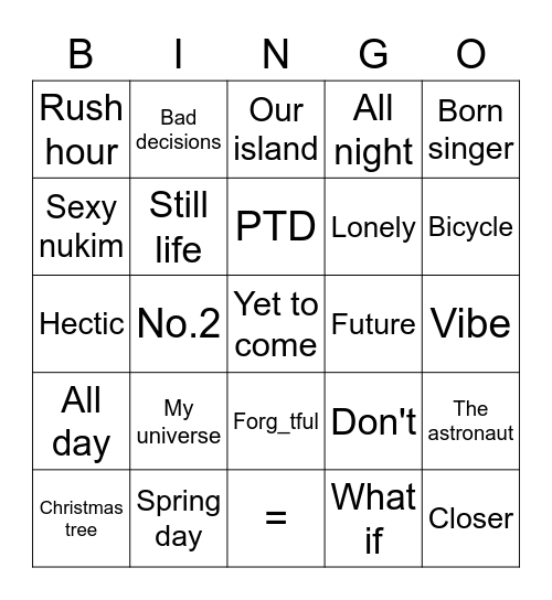 @jeonikkh Bingo Card