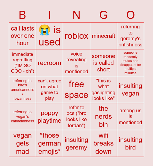 nxtets call bingo Card