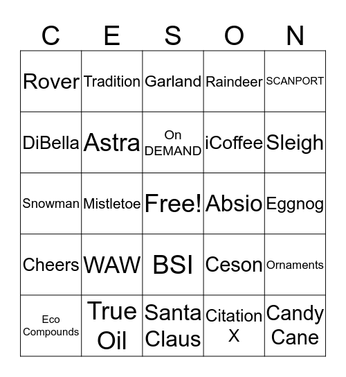 Happy Holidays 2015!! Bingo Card