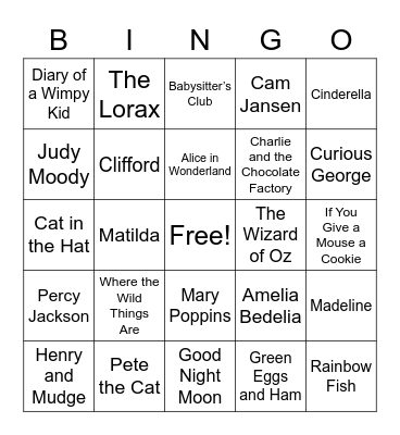 Book Title Round Bingo Card