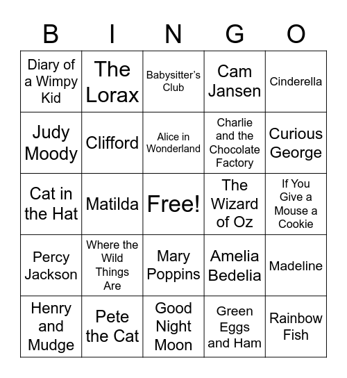 Book Title Round Bingo Card