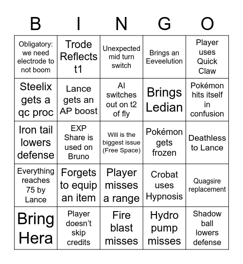 CK+ E4 Round 1 Bingo Card