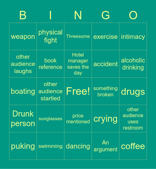 White Lotus Season 2 Bingo Card