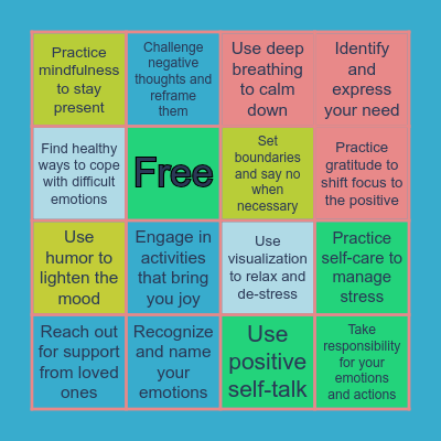 Handling Emotions Bingo Card